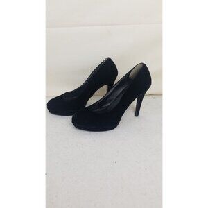 COLIN STUART Black‎ velvet 4 inch heels 8M pump cocktail shoe slip on